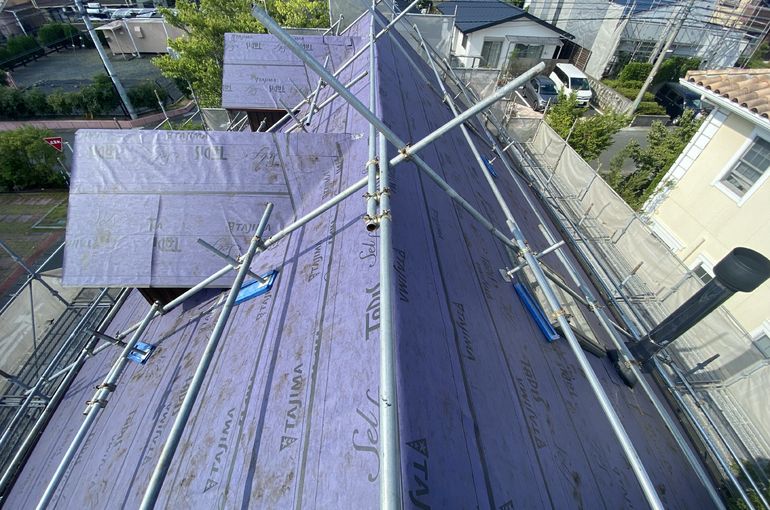 浜松市　防水シート　屋根葺き替え工事